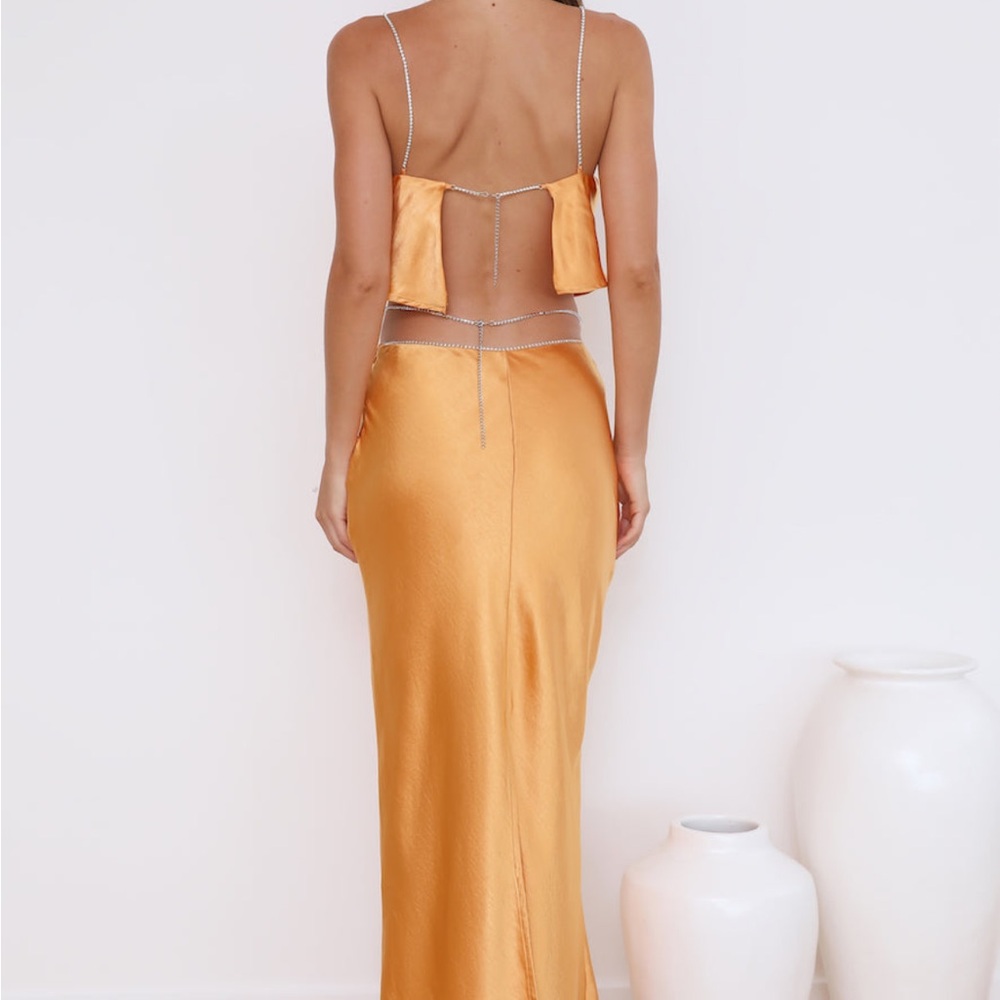 Satin Maxi Skirt in Mango - Picture 4 of 4